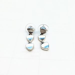 NINE WEST - Silver Triangular Chain Drop Earrings